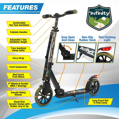 Trottinette légère et pliable - trottinette réglable pour enfants et adolescents , plateforme en alliage avec roues à impact élevé