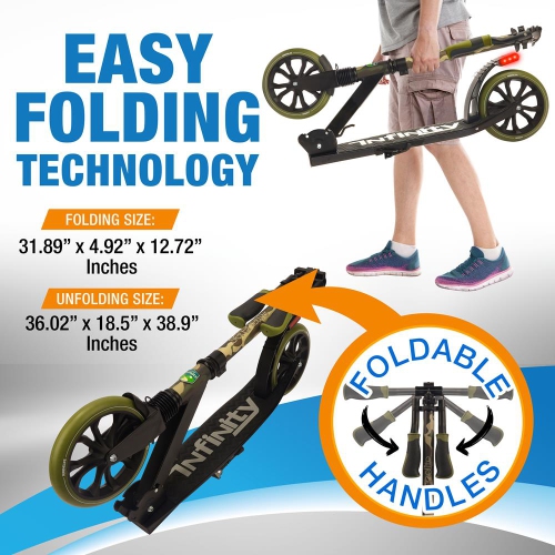 Trottinette légère et pliable - trottinette réglable pour enfants et adolescents , plateforme en alliage avec roues à impact élevé