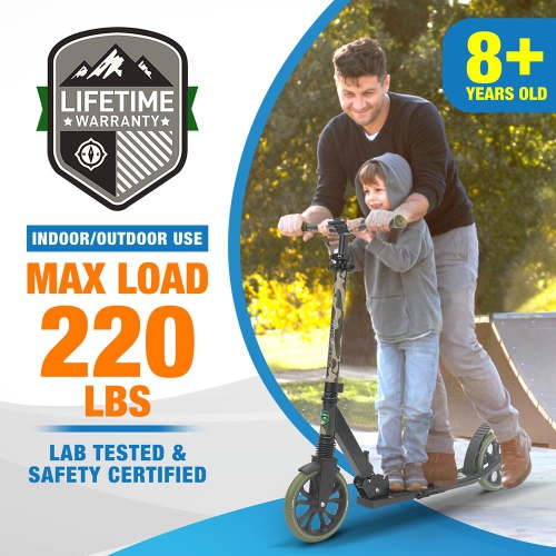 Trottinette légère et pliable - trottinette réglable pour enfants et adolescents , plateforme en alliage avec roues à impact élevé