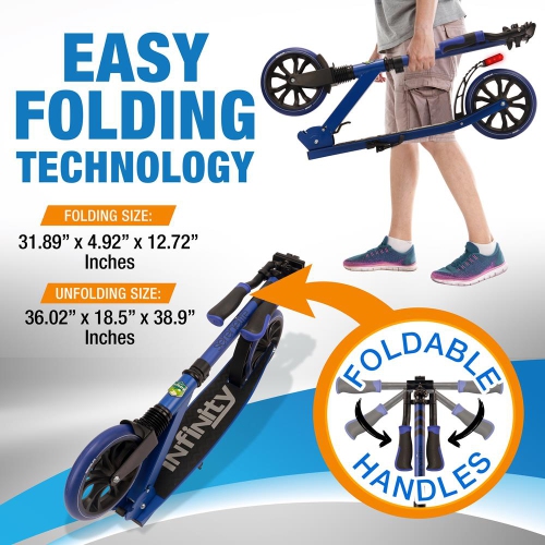 Lightweight and Foldable Kick Scooter - Adjustable Scooter for Teens and Adult, Alloy Deck with High Impact Wheels