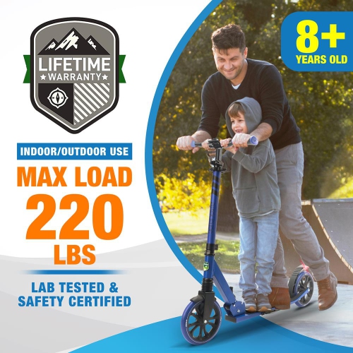 Lightweight and Foldable Kick Scooter - Adjustable Scooter for Teens and Adult, Alloy Deck with High Impact Wheels