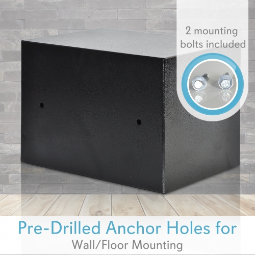 Compact Electronic Safe Box with Digital Touch Pad, Mechanical Override, Includes Keys