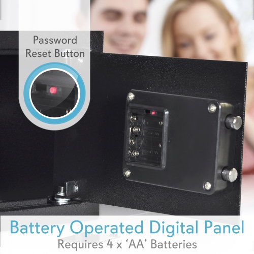 Compact Electronic Safe Box with Digital Touch Pad, Mechanical Override, Includes Keys