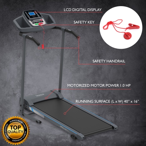 Smart Digital Treadmill with Bluetooth App Sync, Manual Incline Treadmill Adjustment, Fold-Away Style
