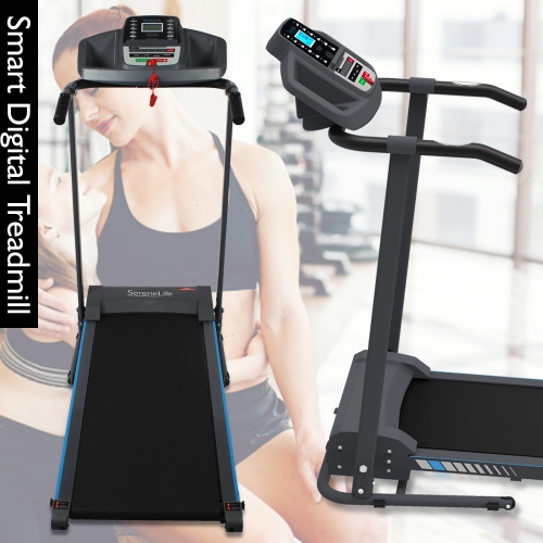 Smart Digital Treadmill with Bluetooth App Sync, Manual Incline Treadmill Adjustment, Fold-Away Style