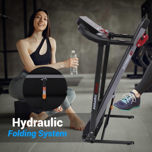 Folding Treadmill Motorized Running Machine - 12 Pre-set Program, 1.0 HP Power, Max Speed 6.0 MPH, 3'' LCD Display & Mobile Phone/Tablet for Indoor
