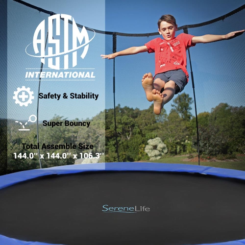 Home Backyard Sports Trampoline - Large Outdoor Jumping Fun Trampoline for Kids / Children, Safety Net Cage