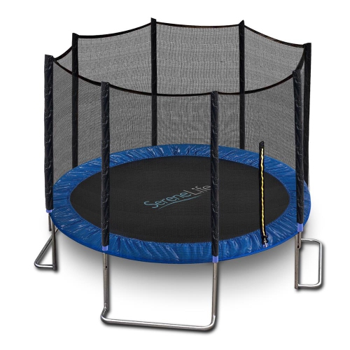 SERENELIFE  Home Backyard Sports Trampoline - Large Outdoor Jumping Fun Trampoline for Kids / Children, Safety Net Cage (8Ft.)