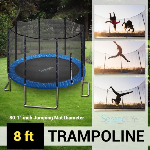 Home Backyard Sports Trampoline - Large Outdoor Jumping Fun Trampoline for Kids / Children, Safety Net Cage