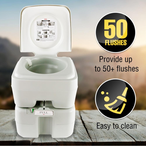 Portable Toilet for Camping & Travel – 5.3 Gal Outdoor Toilet, Compact & Leak-Proof