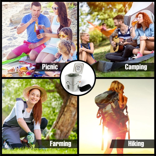 Portable Toilet for Camping & Travel – 5.3 Gal Outdoor Toilet, Compact & Leak-Proof