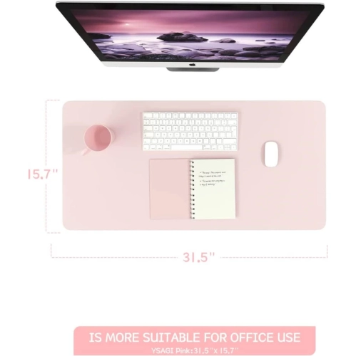 Non-Slip Desk Pad, Mouse Pad, Waterproof PVC Leather Desk Protector, Ultra Thin Large Desk Blotter, Easy Clean Laptop Desk Writing Mat for Office