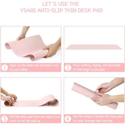 Non-Slip Desk Pad, Mouse Pad, Waterproof PVC Leather Desk Protector, Ultra Thin Large Desk Blotter, Easy Clean Laptop Desk Writing Mat for Office