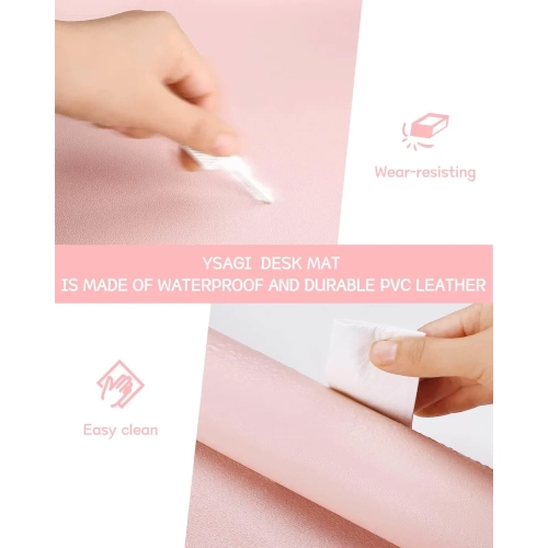 Non-Slip Desk Pad, Mouse Pad, Waterproof PVC Leather Desk Protector, Ultra Thin Large Desk Blotter, Easy Clean Laptop Desk Writing Mat for Office