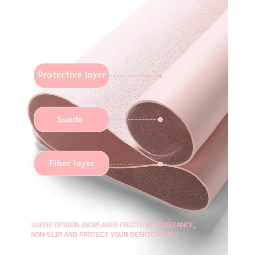 Non-Slip Desk Pad, Mouse Pad, Waterproof PVC Leather Desk Protector, Ultra Thin Large Desk Blotter, Easy Clean Laptop Desk Writing Mat for Office