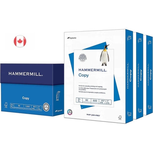 Hammermill 20lb Copy Paper, 92 Bright, Made in USA