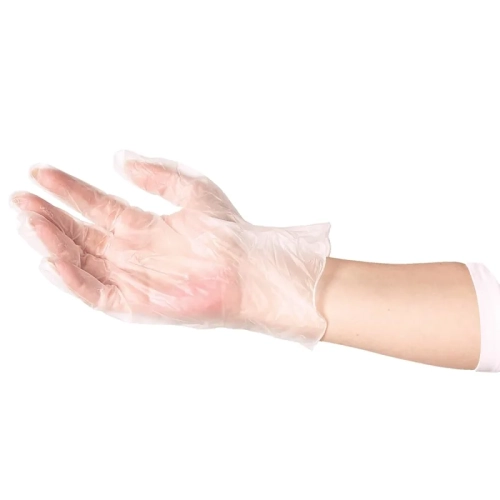 Disposable Vinyl Gloves, Clear, Industrial Grade, Powder-Free, Latex-Free, Non-Sterile, Food Safe, 2.75 Mil. Palm, 3.9 Mil. Fingers, Medium, 100-Count