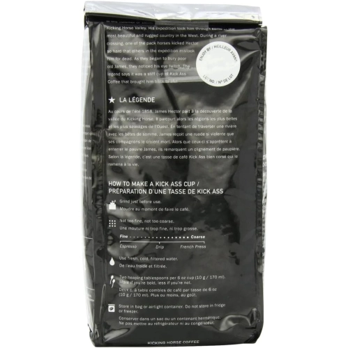 Kicking Horse Coffee, Whole Bean, 1lb - Certified Organic, Fairtrade, Kosher Coffee, Grizzly Claw - Dark Roast, 454 g