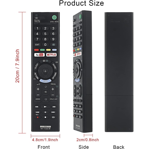 Universal Sony RMT-TX300E TV Remote Control Factory Original for Sony-TVs, for All Sony 4K UHD LED LCD HD Smart TVs with Netflix & YouTube Buttons