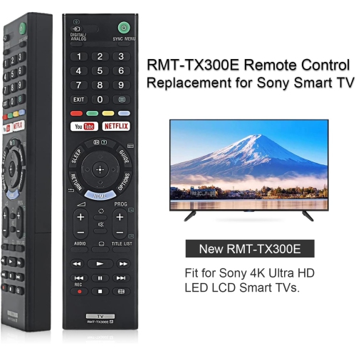 Universal Sony RMT-TX300E TV Remote Control Factory Original for Sony-TVs, for All Sony 4K UHD LED LCD HD Smart TVs with Netflix & YouTube Buttons