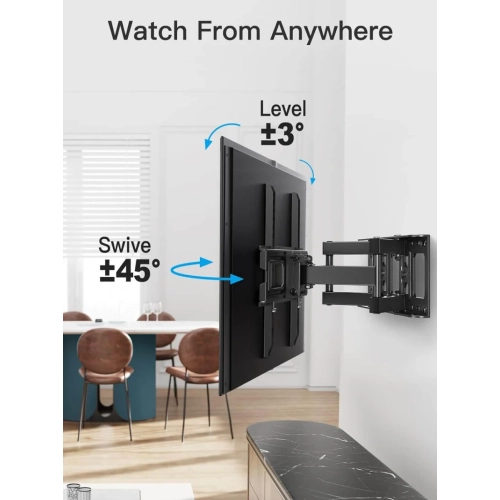 Full Motion TV Wall Mount for 26-65 Inch TVs, Up to 99lbs and VESA 400x400mm, Articulating Swivel Extension Tilt Leveling LED LCD OLED 4K Flat Curved