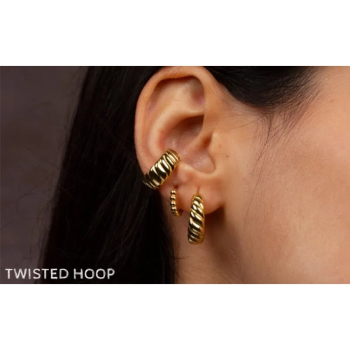Gold Hoop Earrings Set for Women, 14K Gold Plated Hypoallergenic Chunky Open Hoops Set for Gift