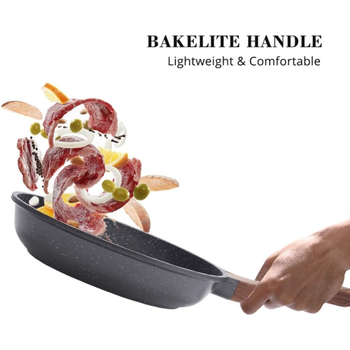 Sensarte nonstick Frying pan nonstick Skillet Egg pan Omelet pan Chef's pan Set Induction Skillet Stone cookware Granite Frying Pans pfoa Free Large