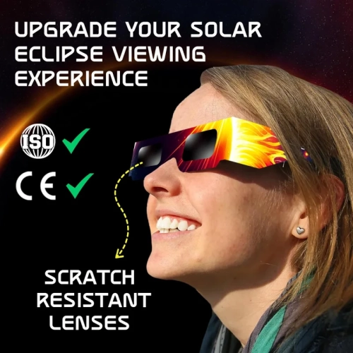 Helioclipse Solar Eclipse Glasses 2024 - [2 Pack] AAS Approved Trusted for Direct Solar Eclipse Viewing - ISO 12312-2 & CE Certified Lunette Eclipse