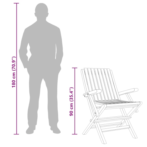 vidaXL Folding Garden Chairs 2 pcs 61x67x90 cm Solid Wood Teak