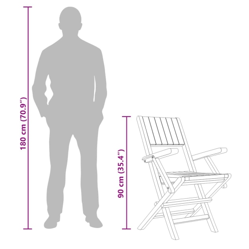 vidaXL Folding Garden Chairs 4 pcs 55x61x90 cm Solid Wood Teak