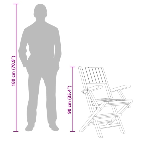 vidaXL Folding Garden Chairs 2 pcs 55x61x90 cm Solid Wood Teak