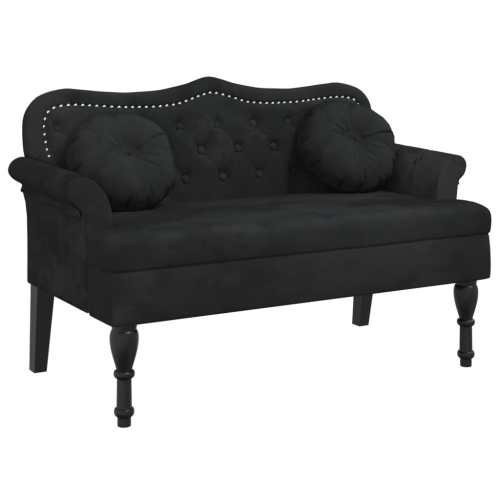 Banc de rangement avec coussins noir 120,5x65x75&nbsp;cm Velvet