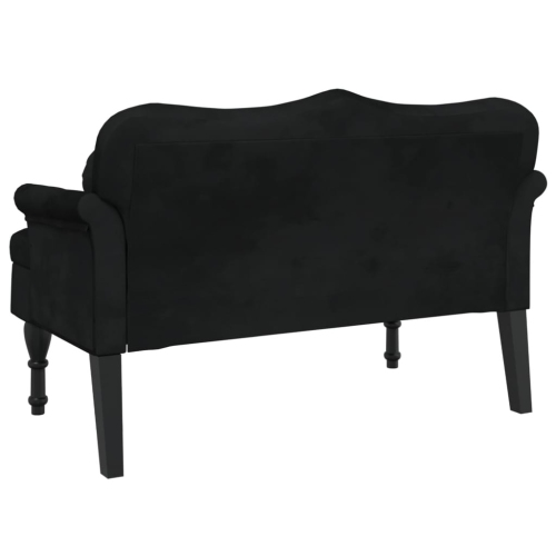 vidaXL Bench with Cushions Black 120.5x65x75 cm Velvet