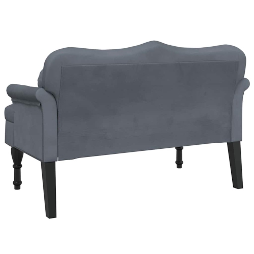 vidaXL 47” W Small Loveseat, Velvet Chesterfield Sofa, 2 Seater Couch for Living Room, Dark Gray