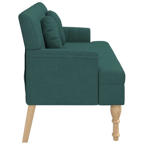 vidaXL 44” W Small Loveseat, Fabric Sofa, Modern 2 Seater Couch for Living Room, Dark Green