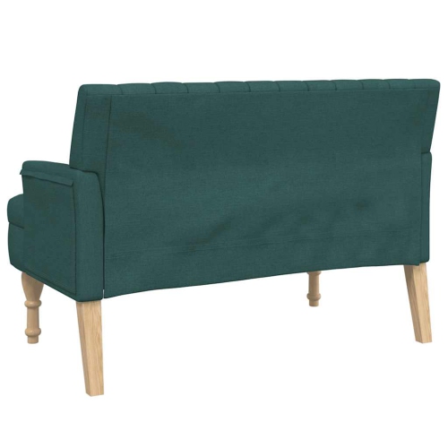 vidaXL 44” W Small Loveseat, Fabric Sofa, Modern 2 Seater Couch for Living Room, Dark Green
