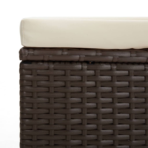 vidaXL Ottomans with Cushions 2 pcs Brown 40x30x40 cm Poly Rattan