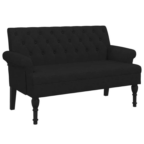 VidaXL – Petite causeuse de 47&nbsp;po de largeur, canapé en tissu Chesterfield, canapé à 2 places pour salon, noir