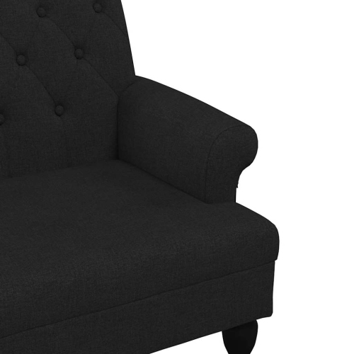 VidaXL – Petite causeuse de 47 po de largeur, canapé en tissu Chesterfield, canapé à 2 places pour salon, noir