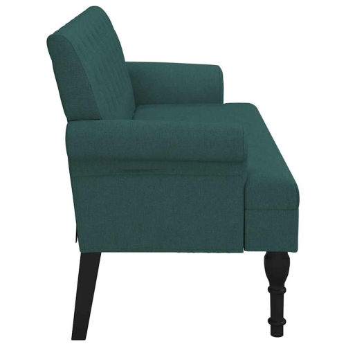 vidaXL 47” W Small Loveseat, Fabric Chesterfield Sofa, 2 Seater Couch for Living Room, Dark Green