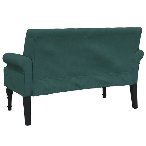 vidaXL 47” W Small Loveseat, Fabric Chesterfield Sofa, 2 Seater Couch for Living Room, Dark Green