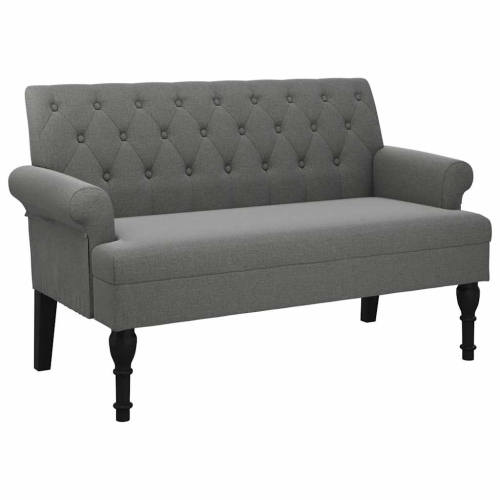 vidaXL 47” W Small Loveseat, Fabric Chesterfield Sofa, 2 Seater Couch for Living Room, Dark Gray