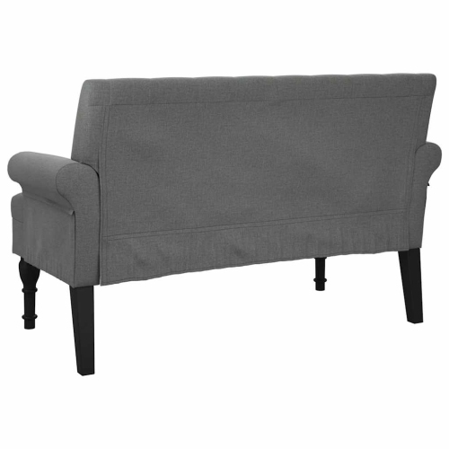vidaXL 47” W Small Loveseat, Fabric Chesterfield Sofa, 2 Seater Couch for Living Room, Dark Gray