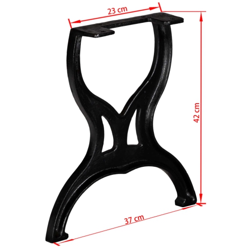 VidaXL pattes de banc 2 pièces en fonte avec monture en X