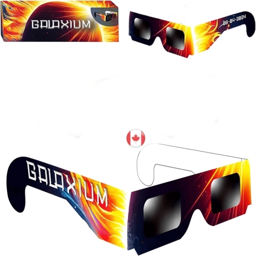 Lunettes d'éclipse solaire Galaxium AAS approuvé 2024 - [paquet de 1] Trusted for Canada Direct Solar Eclipse - ISO 12312-2 & ce Certified Lunette
