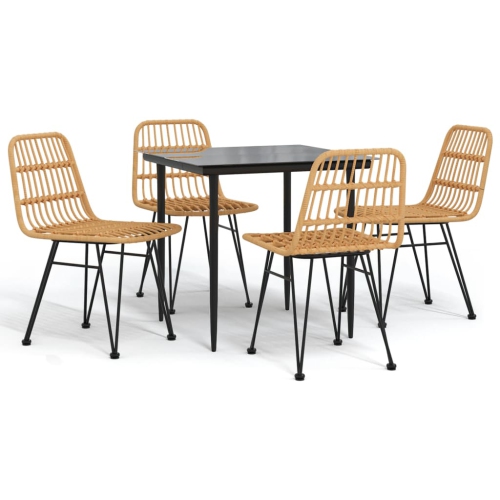 VIDAXL  5 Piece Garden Dining Set Poly Rattan