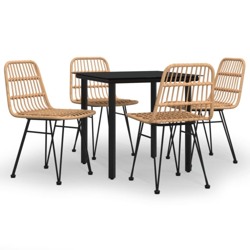 VIDAXL  5 Piece Garden Dining Set Poly Rattan