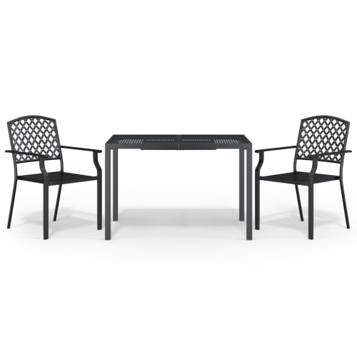 VIDAXL  3 Piece Garden Dining Set Anthracite Steel