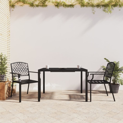 vidaXL 3 Piece Garden Dining Set Anthracite Steel