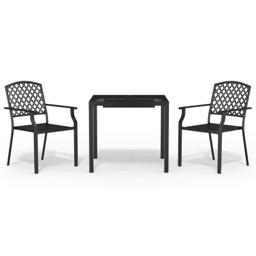 VIDAXL  3 Piece Garden Dining Set Anthracite Steel